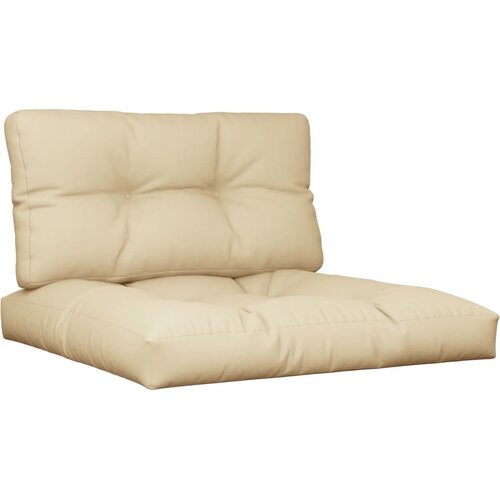  Jastuci za palete 2 kom bež od tkanine 80 x 80 x 12 cm Slike