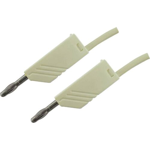 SKS Hirschmann 4mm PVC-test lead\, on both sides stackable plugs\, 2\,5mm&amp;sup2;\, 50 cm Merilni kabel 0\,5 m bela MLN 50/2\,5 934061107, (20423340) Slike