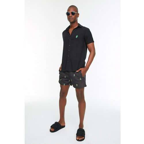 Trendyol Black Men's Short Tropical Sea Shorts Slike