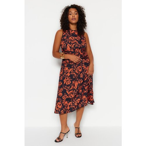 Trendyol Curve Multicolored Floral A-line Midi Woven Dress Slike