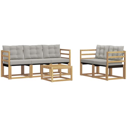 vidaXL Zunanja garnitura za sedenje 6 pcs Bela in svetlo siva, (5000282270) Cene