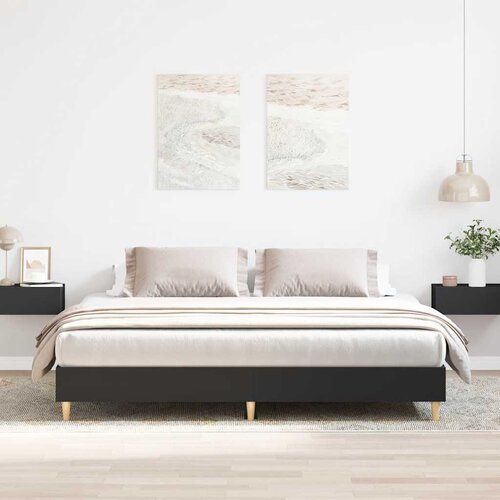  Okvir kreveta bez madraca crni 180x200 cm konstruiranog drva Cijene