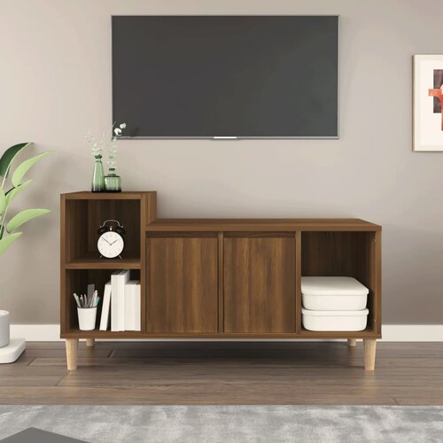 vidaXL TV ormarić boja smeđeg hrasta 100x35x55 cm konstruirano drvo Cijene