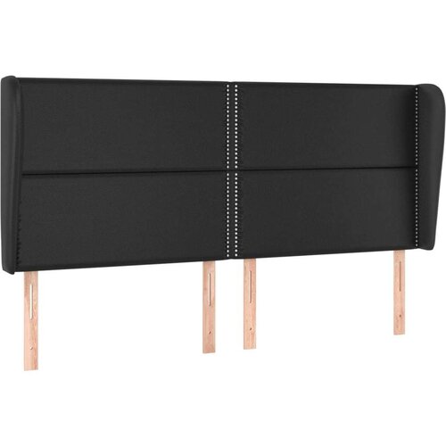  Uzglavlje s u&amp;scaron;ima crno 203x23x118/128 cm od umjetne kože Slike