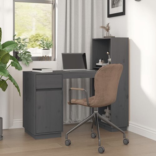 vidaXL Radni stol sivi 110 x 53 x 117 cm od masivne borovine Cijene