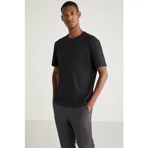 GRIMELANGE CURTIS Basic Relaxed Black Single T-Shirt