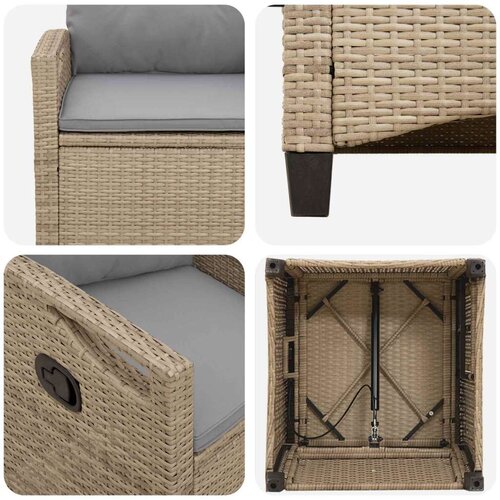  Vrtna stolica 2 pcs Bež i svijetlo siva 56 x 60 x 112 cm - bež i svjetlosiva Slike