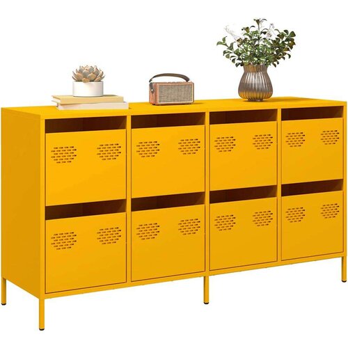 vidaXL Komoda gorčično rumena 135x39x73,5 cm hladno valjano jeklo Cene