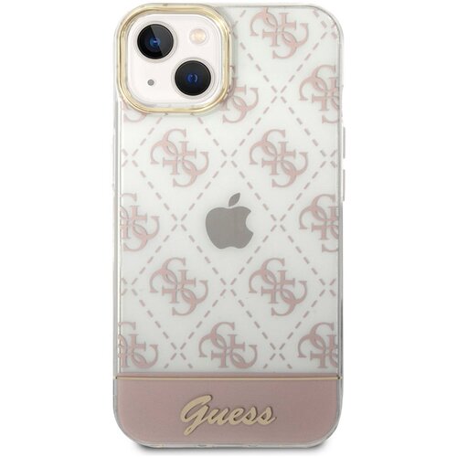 Guess Maska za telefon PC/ TPU Peony Glitter Script Logo za iPhone 14 Plus pink Slike