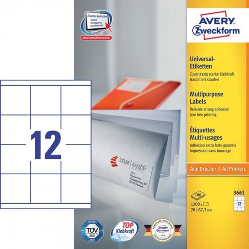 Avery Zweckform Univerzalne etikete 70 x 67,7 mm - 100/1 Cene