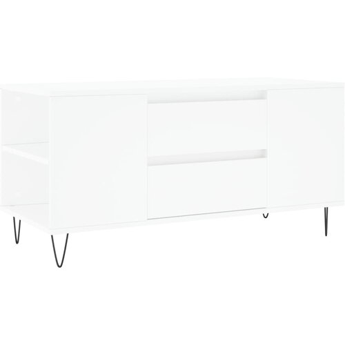Maison Chic Klubska mizica - kavna mizica - Nizka mizica bela 102x44,5x50 cm inženirski les, (21754638) Cene