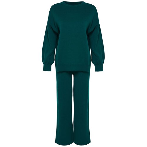 Trendyol Emerald Green Wide Pattern Balloon Sleeve Knitwear Top-Top Set Slike