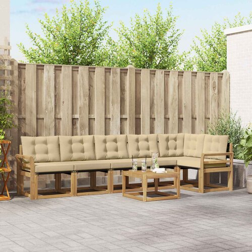  Set vanjskih sofa 7 kom. Bijela i bež Cijene