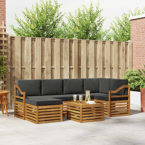  Set vanjskih sofa 7 kom. Prirodna i antracit Poliester Slike