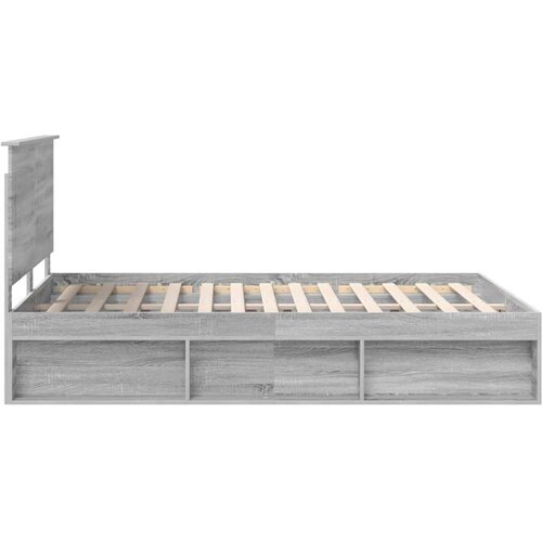  Okvir za krevet s uzglavljem Siva Sonoma 150 x 200 cm Slike