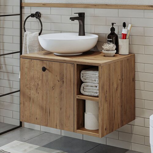 Hanah home kupatilski ormarić sa lavaboom 2458, 65 cm, atlantski bor Cene