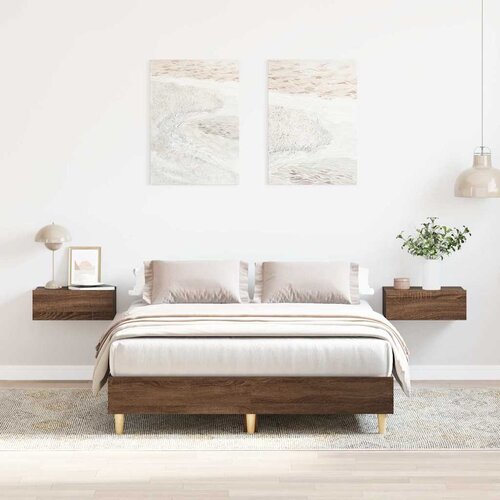VidaXL Okvir kreveta bez madraca smeđa boja hrasta 120 x 190 cm Slike
