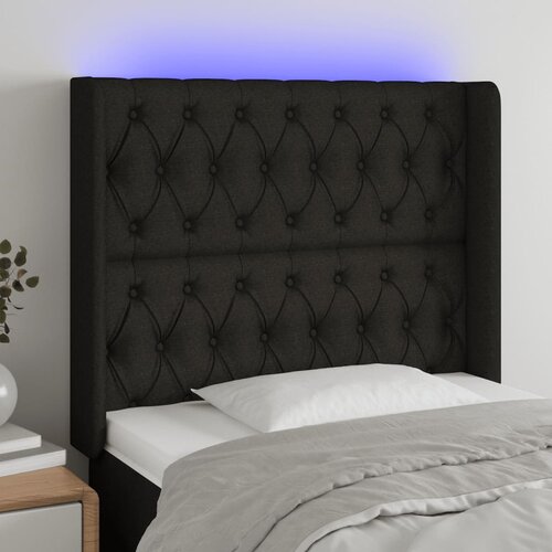  LED uzglavlje crno 93 x 16 x 118/128 cm od tkanine Cijene