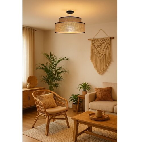  plafonski luster boho 1xE27/60W/230V prečnik 40 cm bež Slike