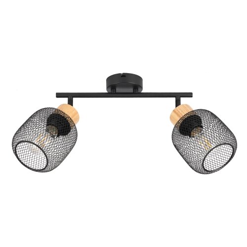  Brilagi - Spot svetiljka BASKLITE 2xE27/15W/230V drvo/crna Slike