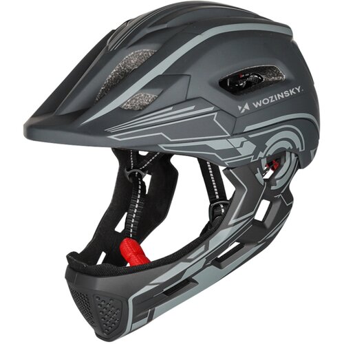 Wozinsky OTROŠKA KOLESARSKA ČELADA FULLFACE Z USB ZADNJO LUČJO 52-56 CM SIVA, (5000345076) Cene
