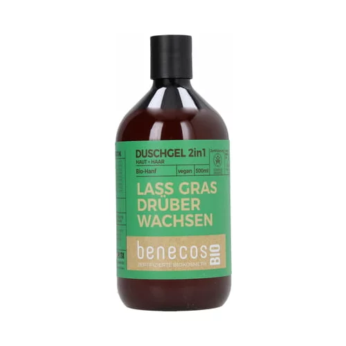 Benecos benecosBIO 2v1 gel za prhanje "Lass Gras drüber wachsen" - 500 ml