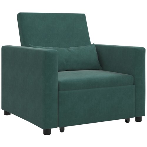 vidaXL 3-u-1 pojedinačna sofa na razvlačenje tamnozelena baršunasta Cijene