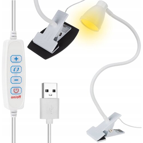  LED namizna svetilka 5W s sponko bela Cene