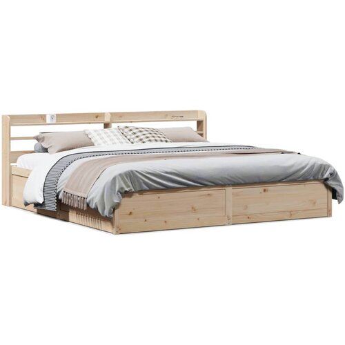 vidaXL Posteljni okvir z vzglavjem 180x200 cm borovina Cene