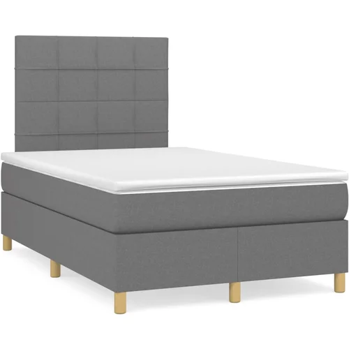 vidaXL Krevet box spring s madracem tamnosivi 120 x 190 cm tkanina