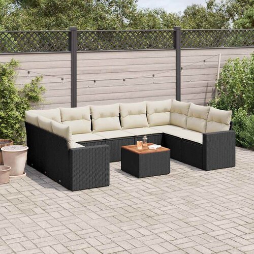  10-dijelni set vrtnih sofa od poliratana s jastucima sivi Slike
