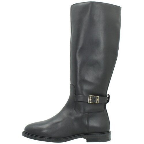 Tommy Hilfiger &Scaron;kornji Fw0fw09572 Buckle Leather Knee Boot Črna Cene