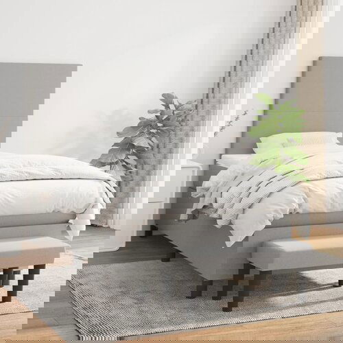 The Living Store Box spring postelja z vzmetnico svetlo siva 90x200 cm blago - Box Spring Postelja, (21503588) Slike