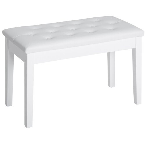 Nesta Klavirski stolček, klavirska klop v podeželskem slogu s prostorom za shranjevanje, iz kavčukovega lesa in umetnega usnja, bela, 76 x 36 x 50 cm, za, (5000493449) Cene