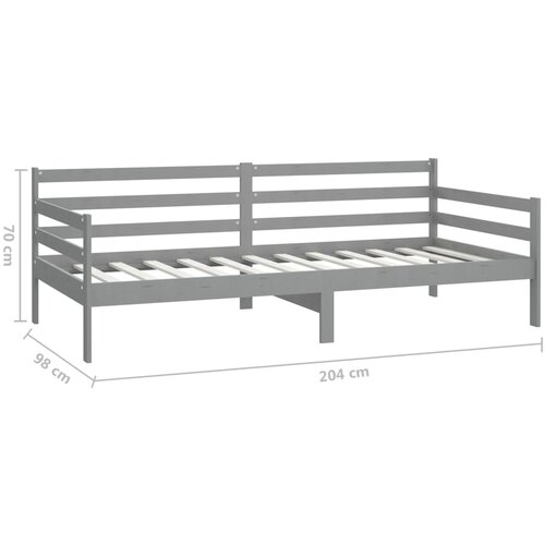  Dnevni ležaj od masivne borovine sivi 90 x 200 cm Slike