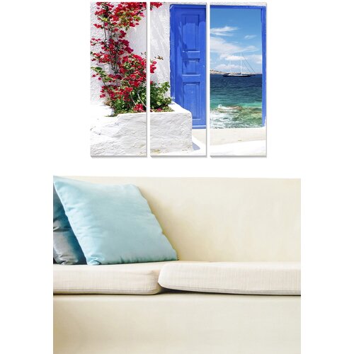 Wallity MDF146196956 Multicolor Decorative MDF Painting (3 Pieces) Cene