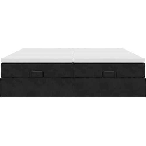 VidaXL Otomanski okvir kreveta s madracima crni 180x200cm bar&amp;scaron;unasti Slike