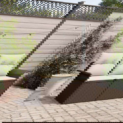  2-sjedalni vrtni kauč s pohranom i jastucima smeđi poliratan Cene