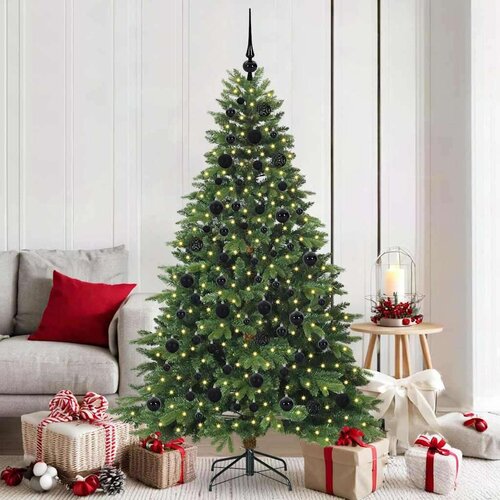 vidaXL Umestno božično drevo med 300 LED Zelena 180 cm PE in PVC Cene