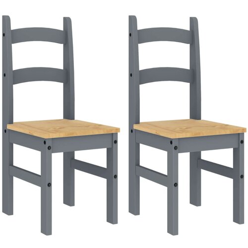 Maison Chic Jedilni stoli - Vzorci stoli 2 kosa sivi 40x46x99 cm trdna borovina A436, (22032264) Cene