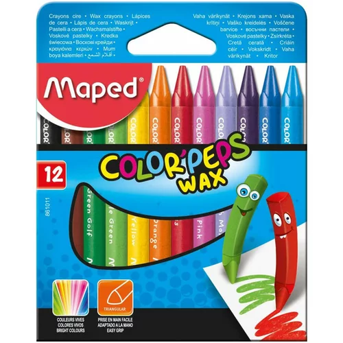 Maped Voščene barvice Wax, 12 kosov