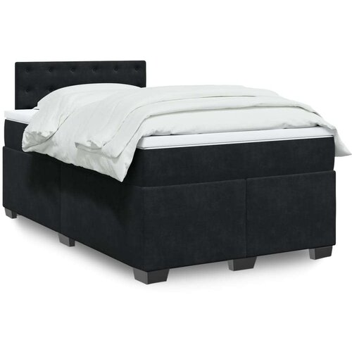  Krevet box spring s madracem crni 120 x 190 cm baršunasti Cijene