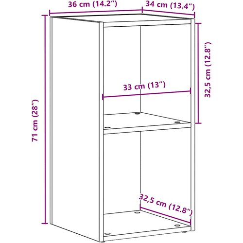 vidaXL LP škatla za shranjevanje črni hrast 71x34x36 cm inženirski les Cene