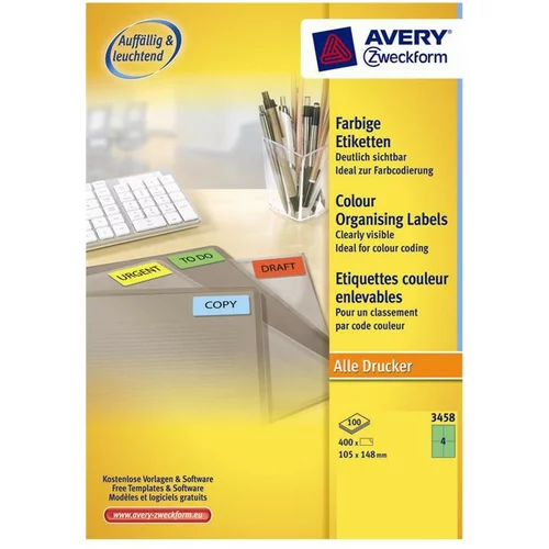 Avery Zweckform Etikete za označevanje, zelene 105 x 148 mm