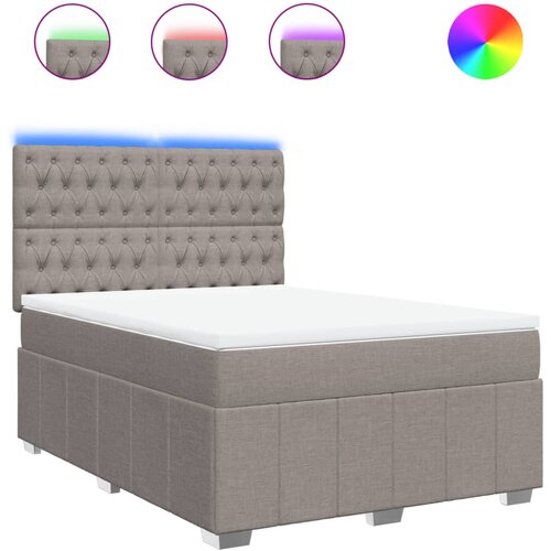 vidaXL Box spring postelja z vzmetnico taupe 160x200 cm blago, (21308058) Cene