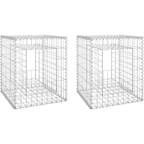 vidaXL Gabionske stupne ko&scaron;are 2 kom 50 x 50 x 60 cm željezne Cijene