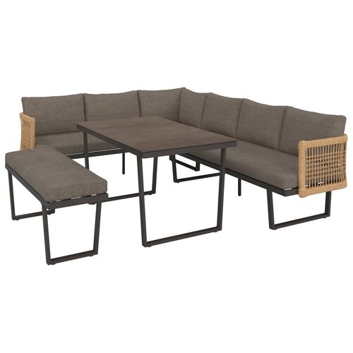 Beldano Lounge Garnitura Bologna, Antracit, Rjava, 4-Delno Slike