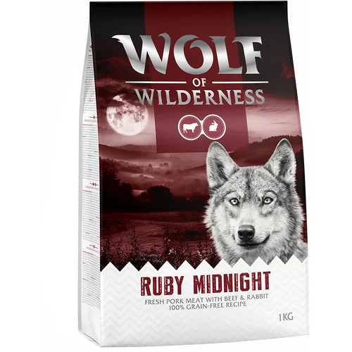 Wolf of Wilderness Povoljno! 1 kg - Ruby Midnight - govedina i kunić