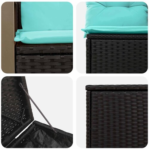  Set sofe 7 kom. Crna i Plava 118 x 62 x 69 cm Slike