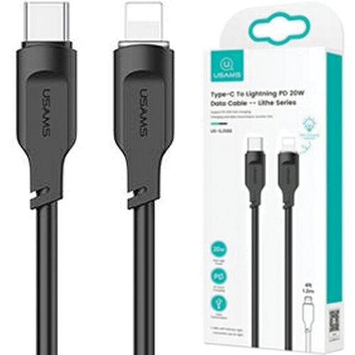 Usams USB-C KABEL ZA LIGHTNING 20W 1.2M PD HITRO POLNJENJE ČRN, (21980452) Cene